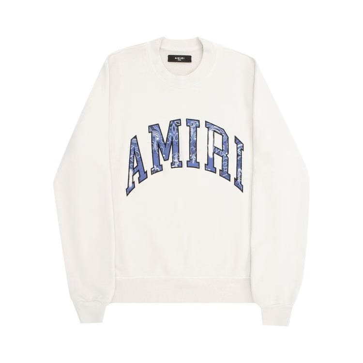 Amiri Bandana Applique Crew White/Blue