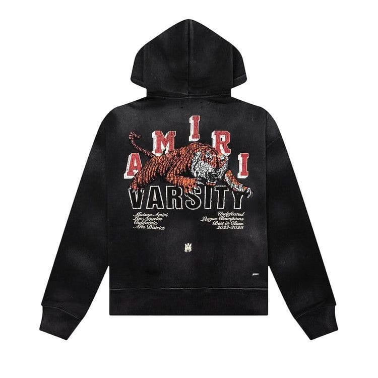Amiri Vintage Tiger Varsity Hoodie Black