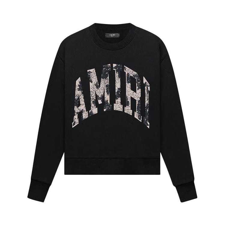 Amiri Collegiate Logo Crew Black