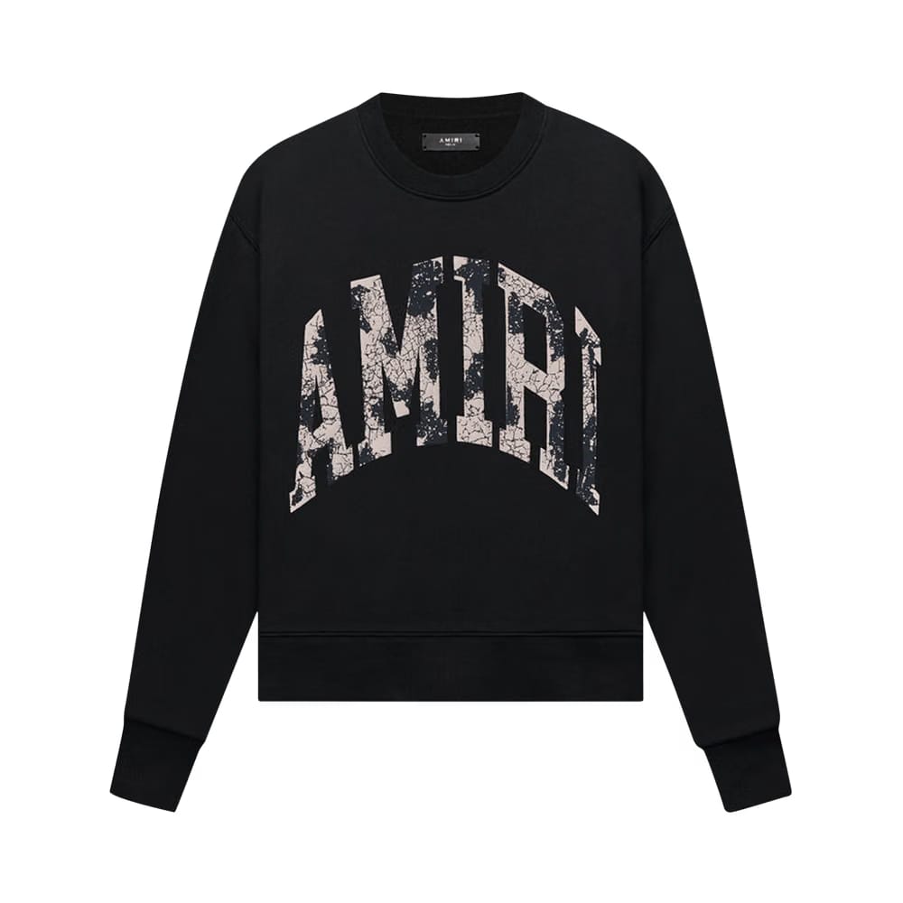 Amiri Collegiate Logo Crew Black