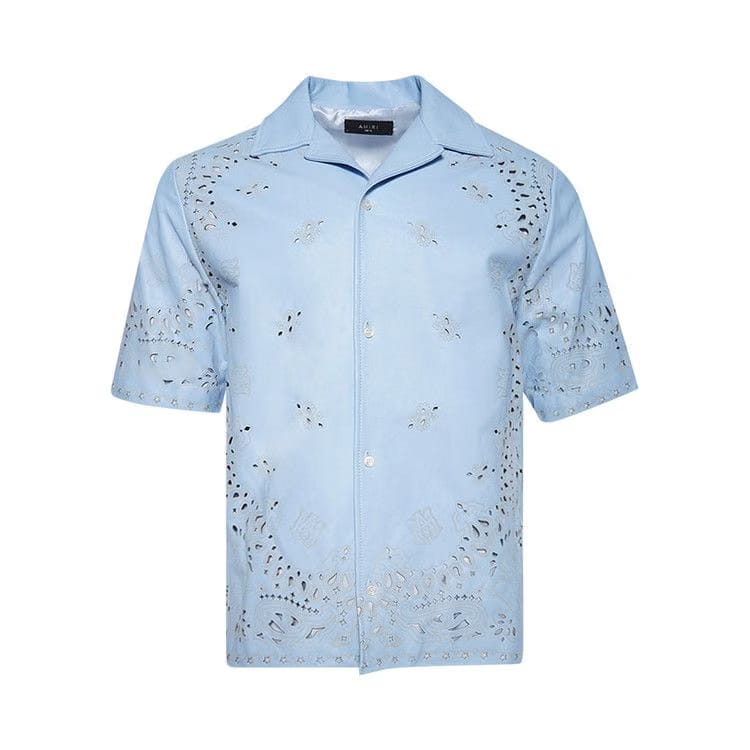 Amiri Bandana Laser Camp Shirt Cerulean