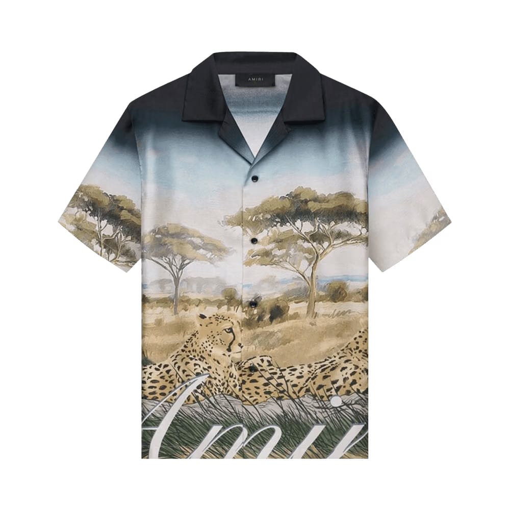 Amiri Cheetah Print Bowling Shirt Multicolor