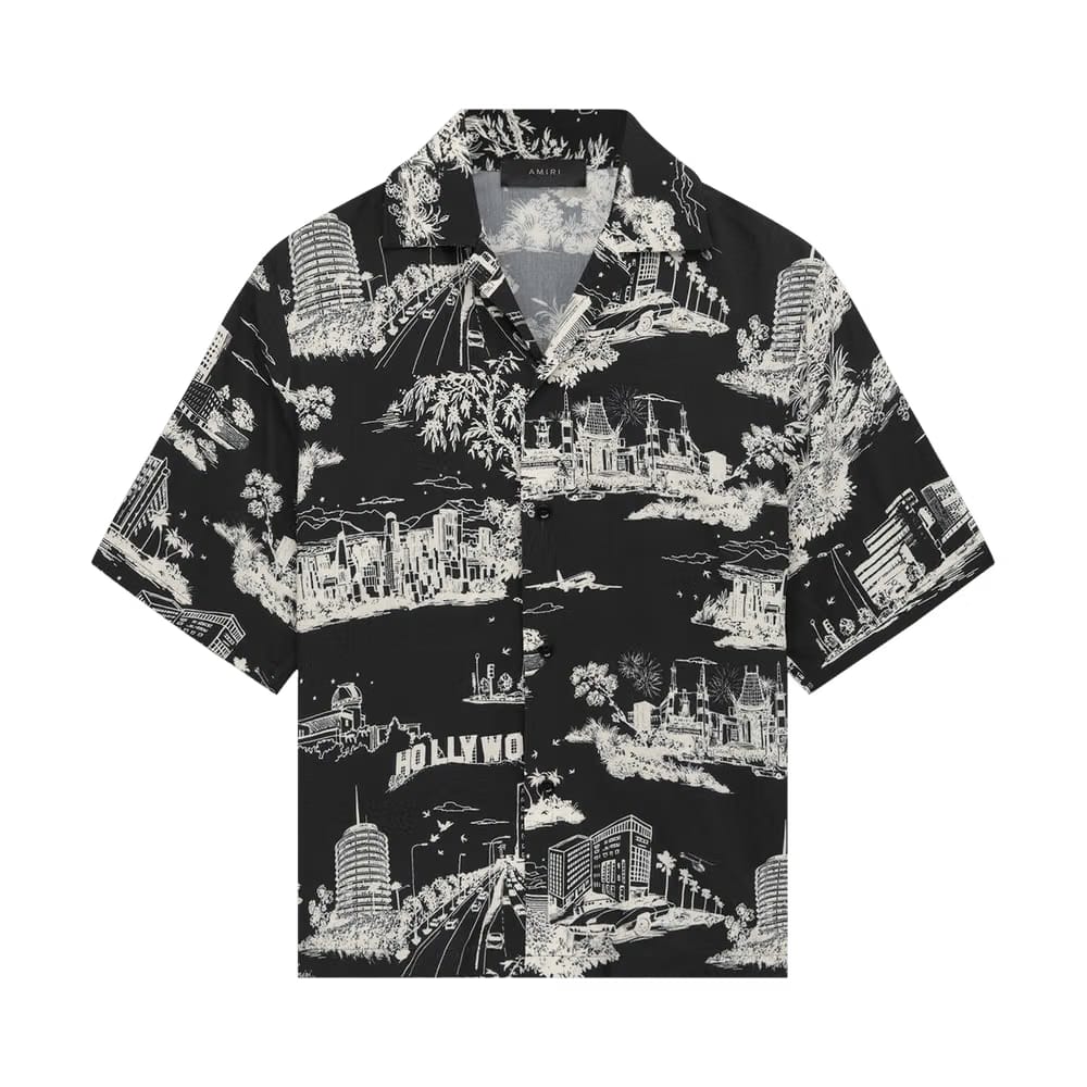 Amiri LA Landmark Camp Shirt Black