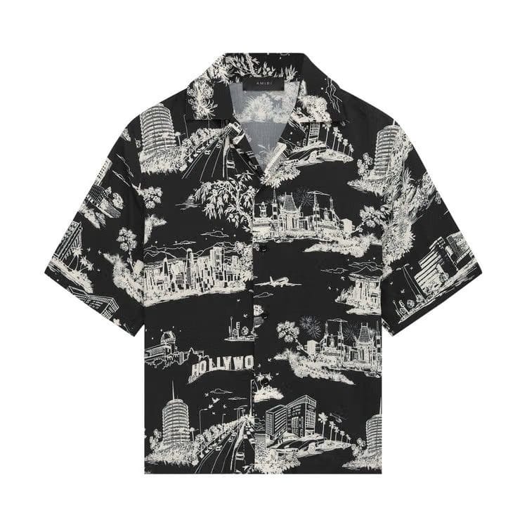 Amiri LA Landmark Camp Shirt Black