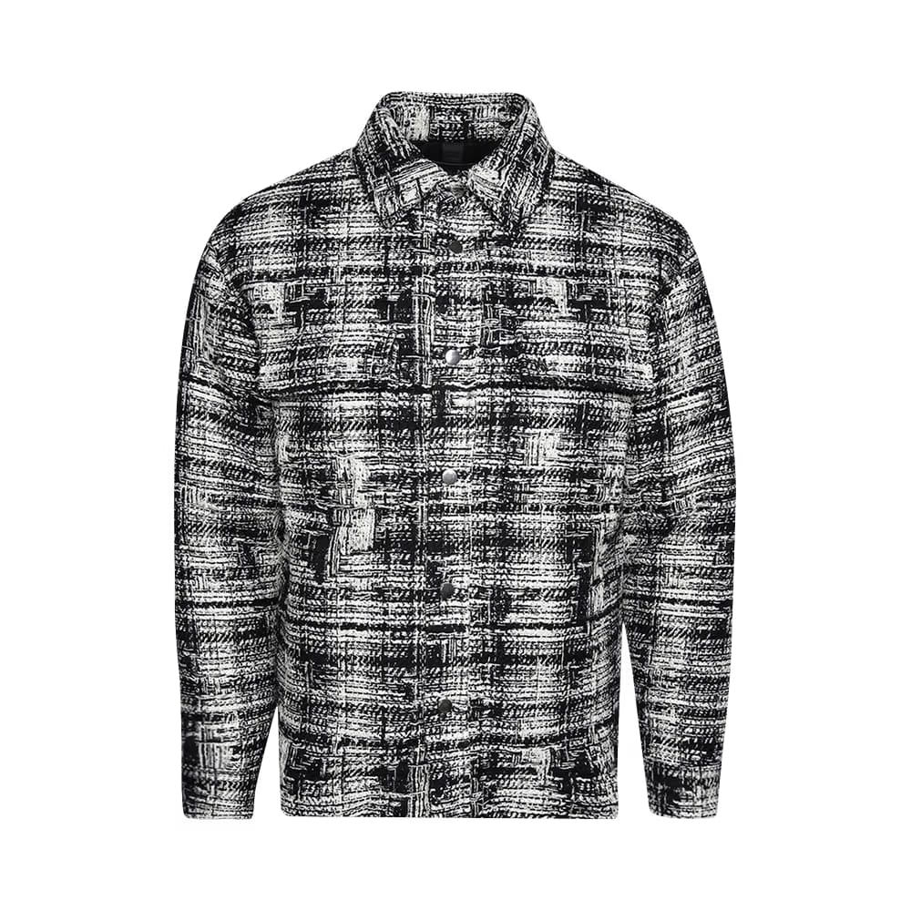 Amiri Tweed Padded Overshirt Black/White