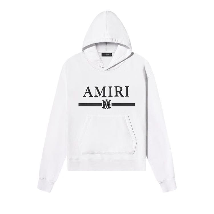 Amiri Bar Embroidery Hoodie White