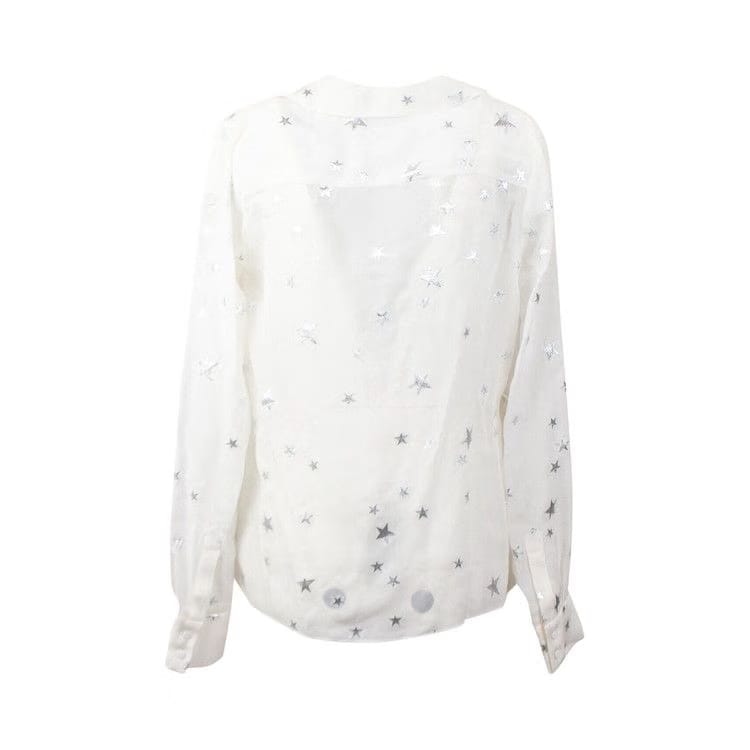 Amiri Stars Fil Coupe Wrap Shirt White