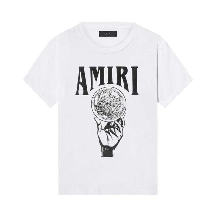 Amiri Crystal Ball Shorts-Sleeve T-Shirt White