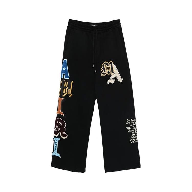 Amiri Varsity Patch Sweatpant Black