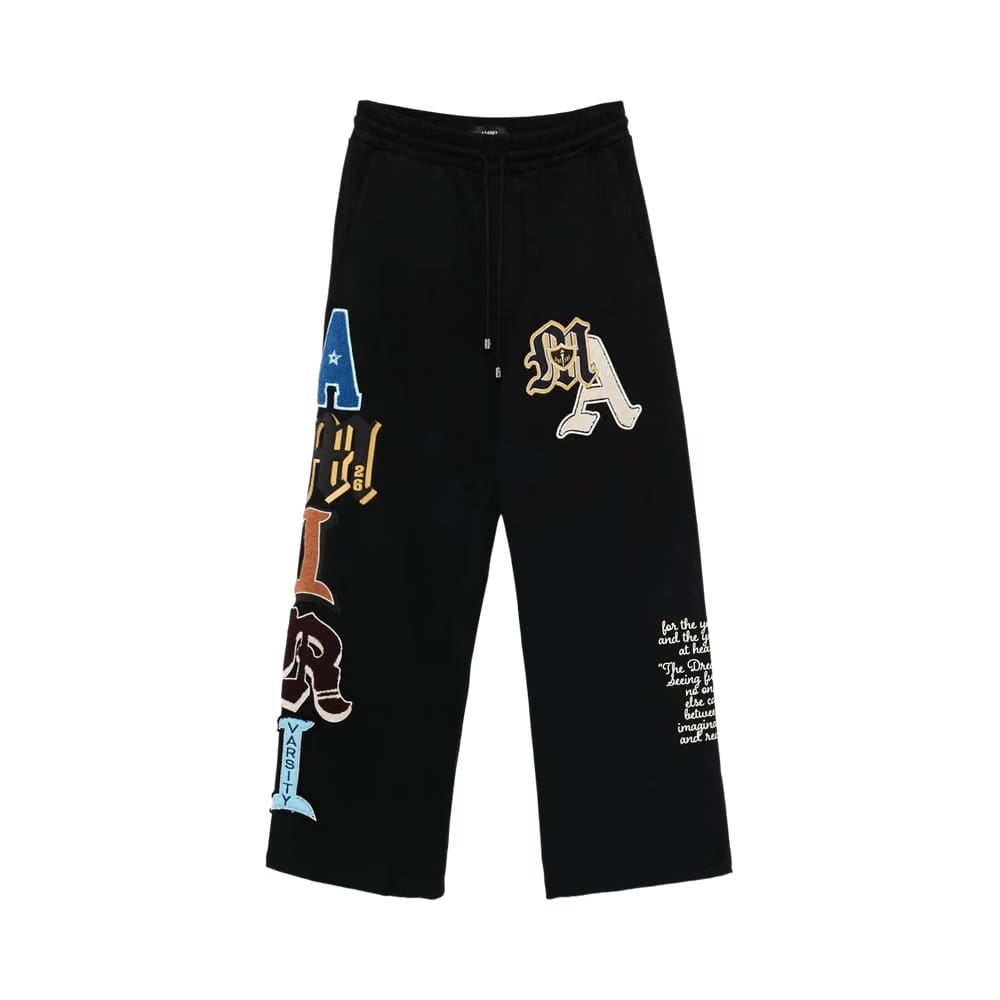 Amiri Varsity Patch Sweatpant Black
