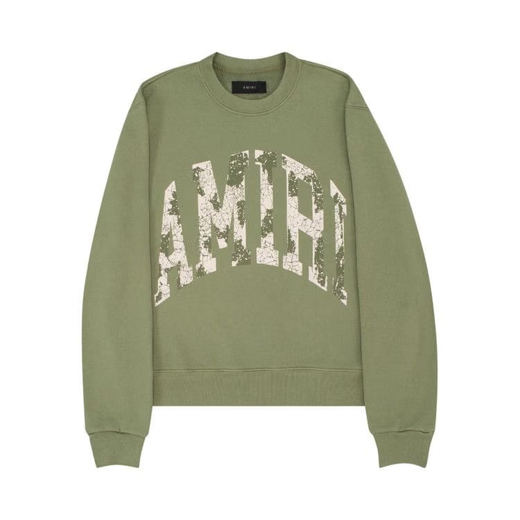 Amiri Collegiate Logo Crew Military Green