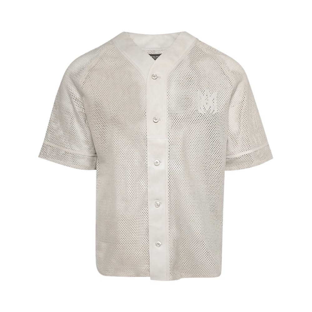 Amiri MA Perforated Baseball Shirt Birch