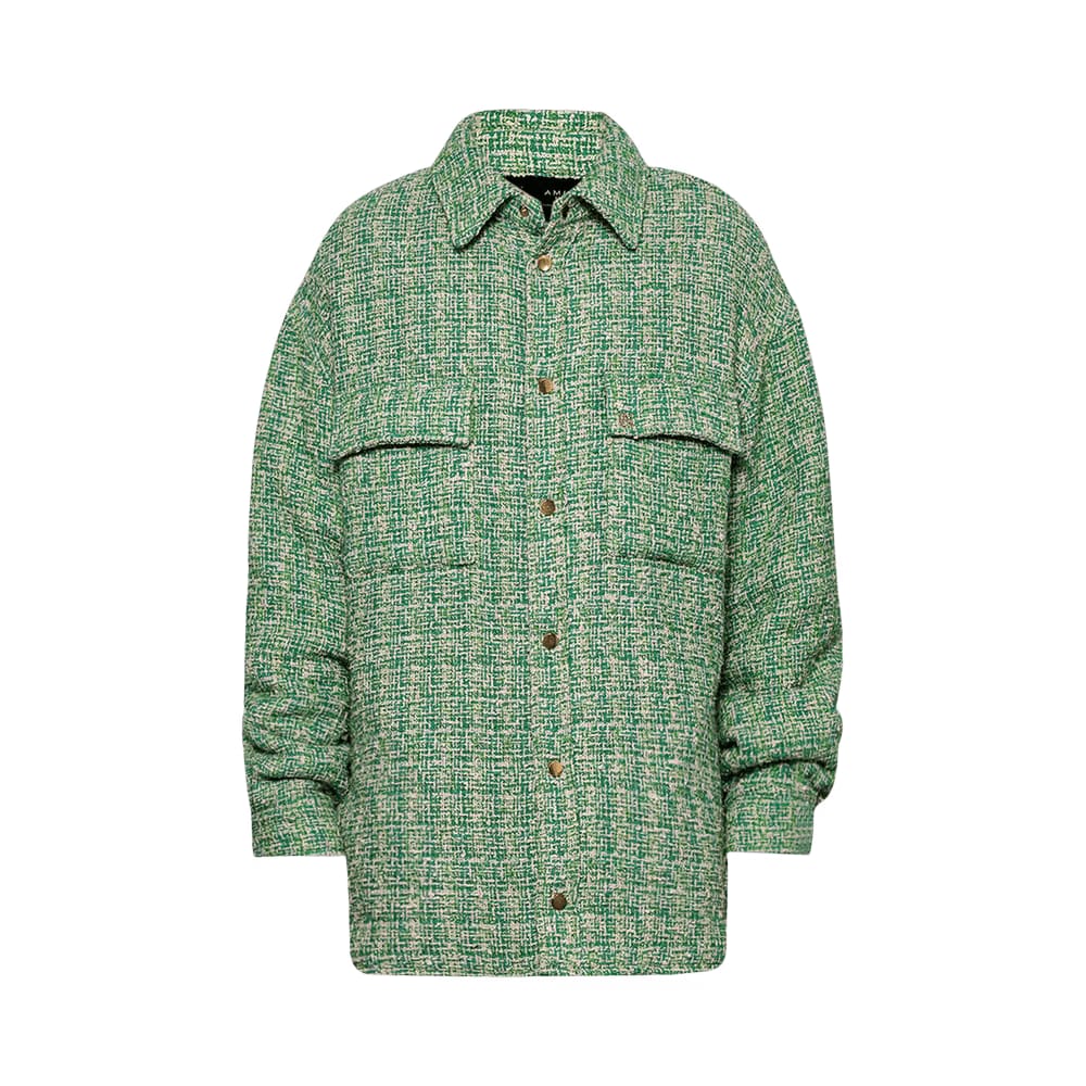 Amiri Boucle Padded Overshirt Palm Green