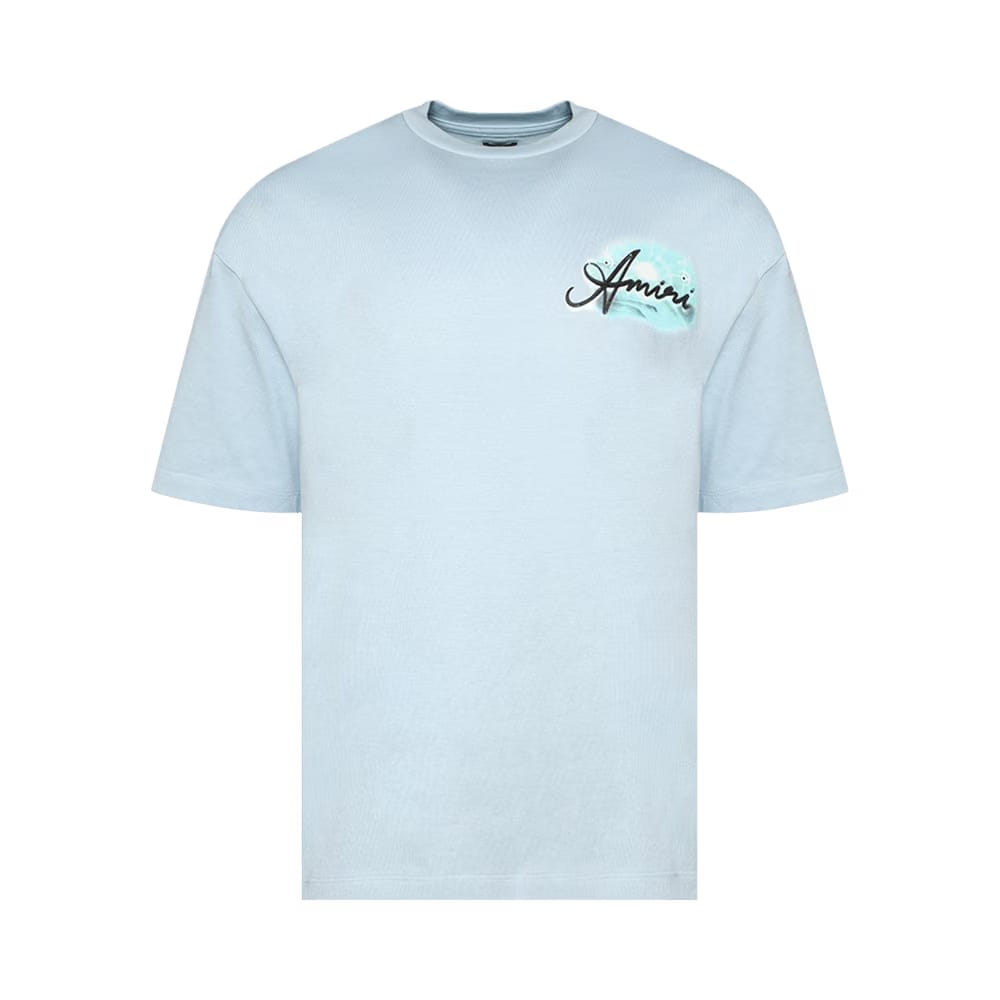 Amiri Airbrush Oversized T-Shirt Cerulean