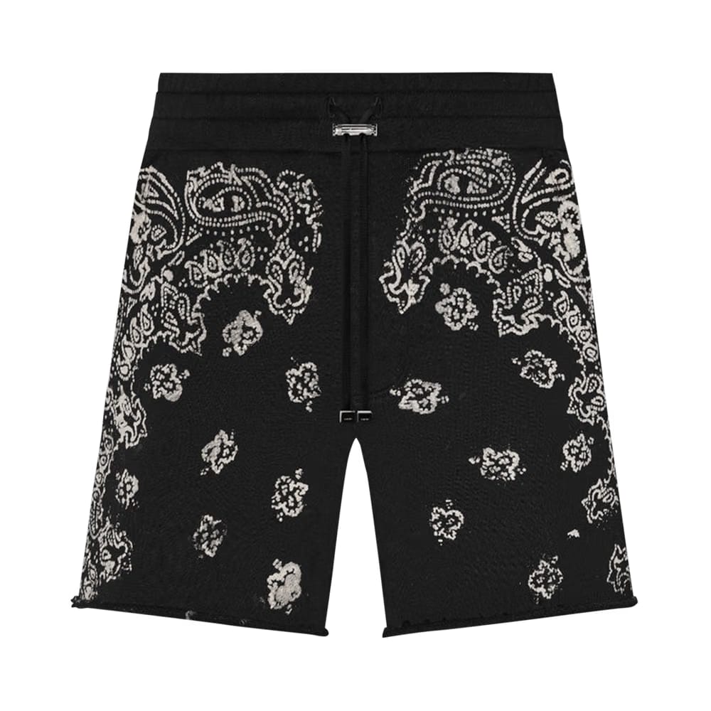 Amiri Bandana Bleach Shorts Black