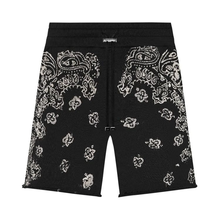 Amiri Bandana Bleach Shorts Black
