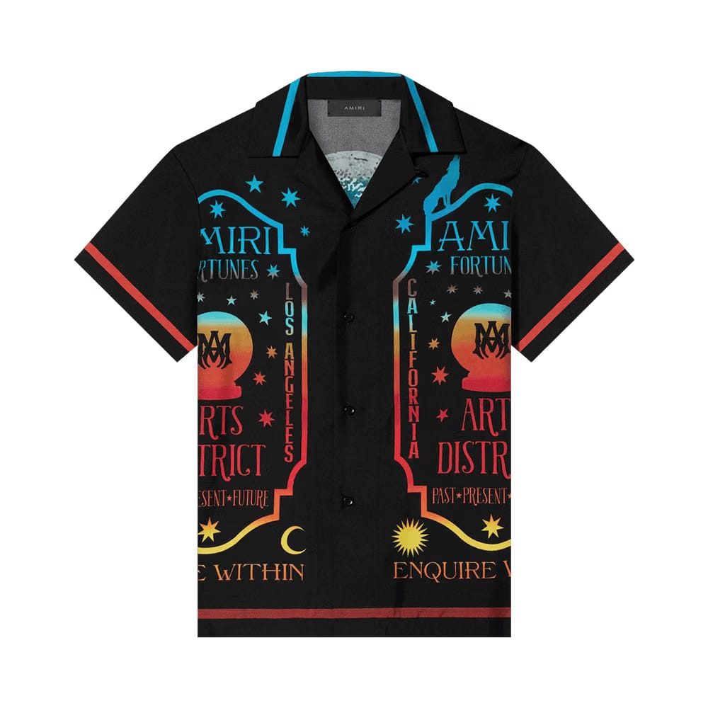 Amiri Fortune Bowling Shirt Black
