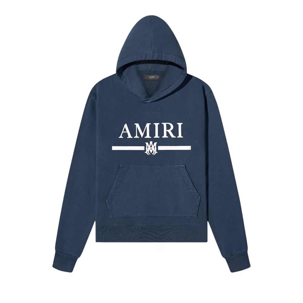 Amiri Bar Embroidery Hoodie Pond Blue