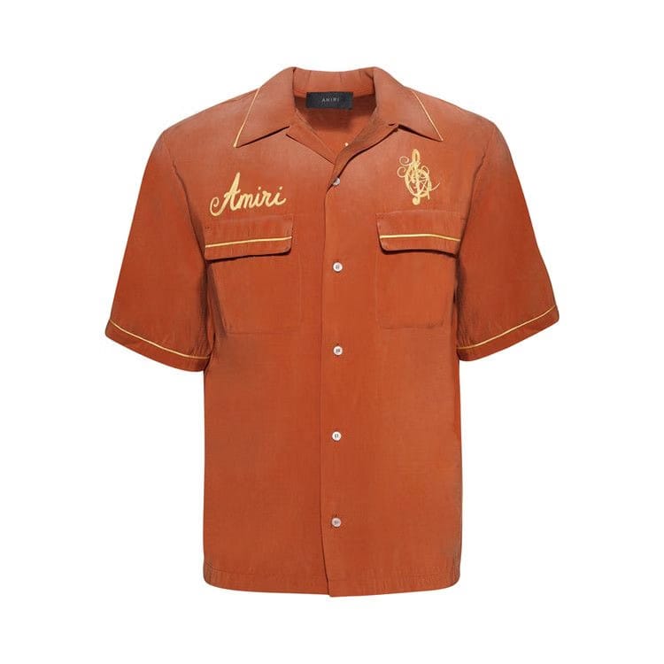Amiri Saturday Night Camp Shirt Burnt Orange