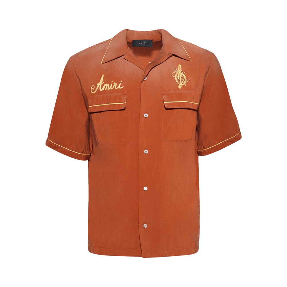 Amiri Saturday Night Camp Shirt Burnt Orange