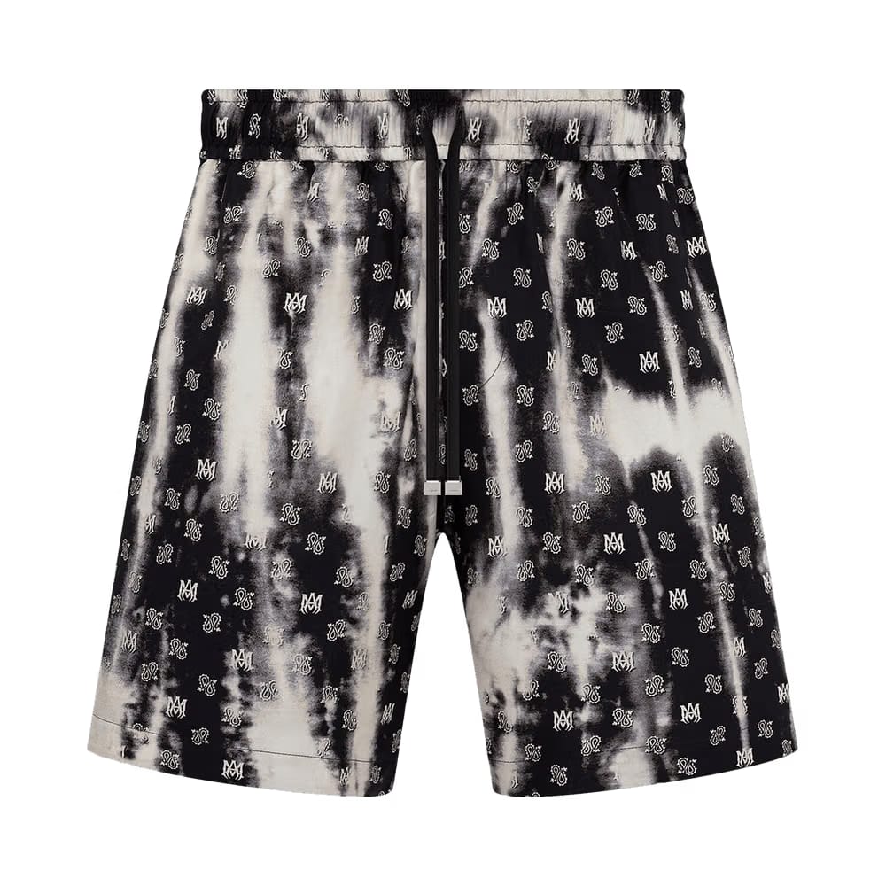 Amiri Bleached MA Paisley Silk Shorts Black