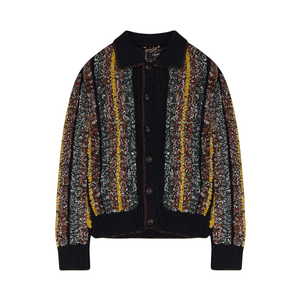 Amiri Braided Bandana Button-Up Shirt Black