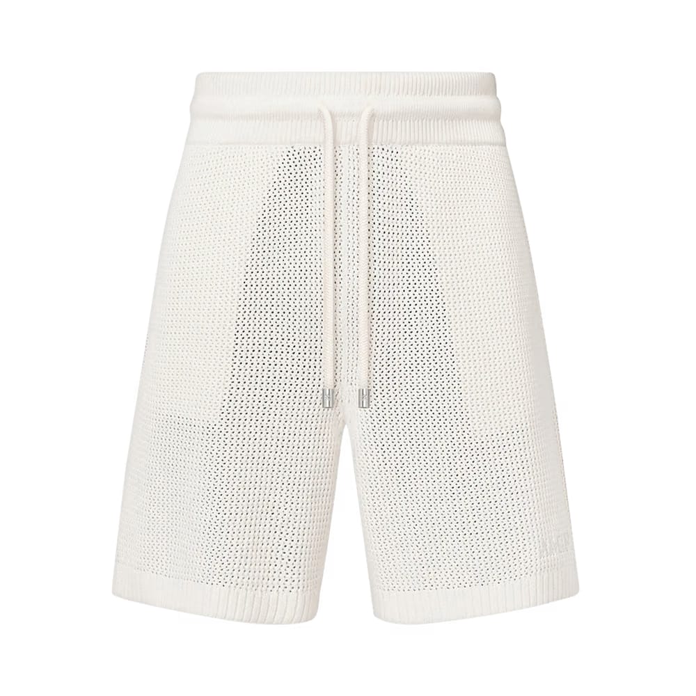 Amiri Crochet Mesh Shorts Ivory