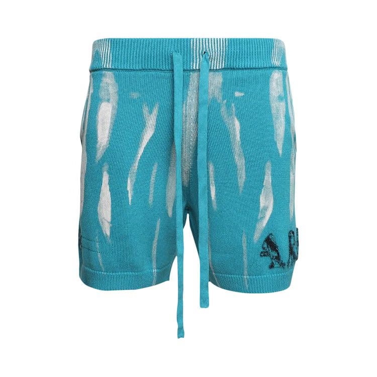 Amiri Destroyed Appliqué Shorts Blue