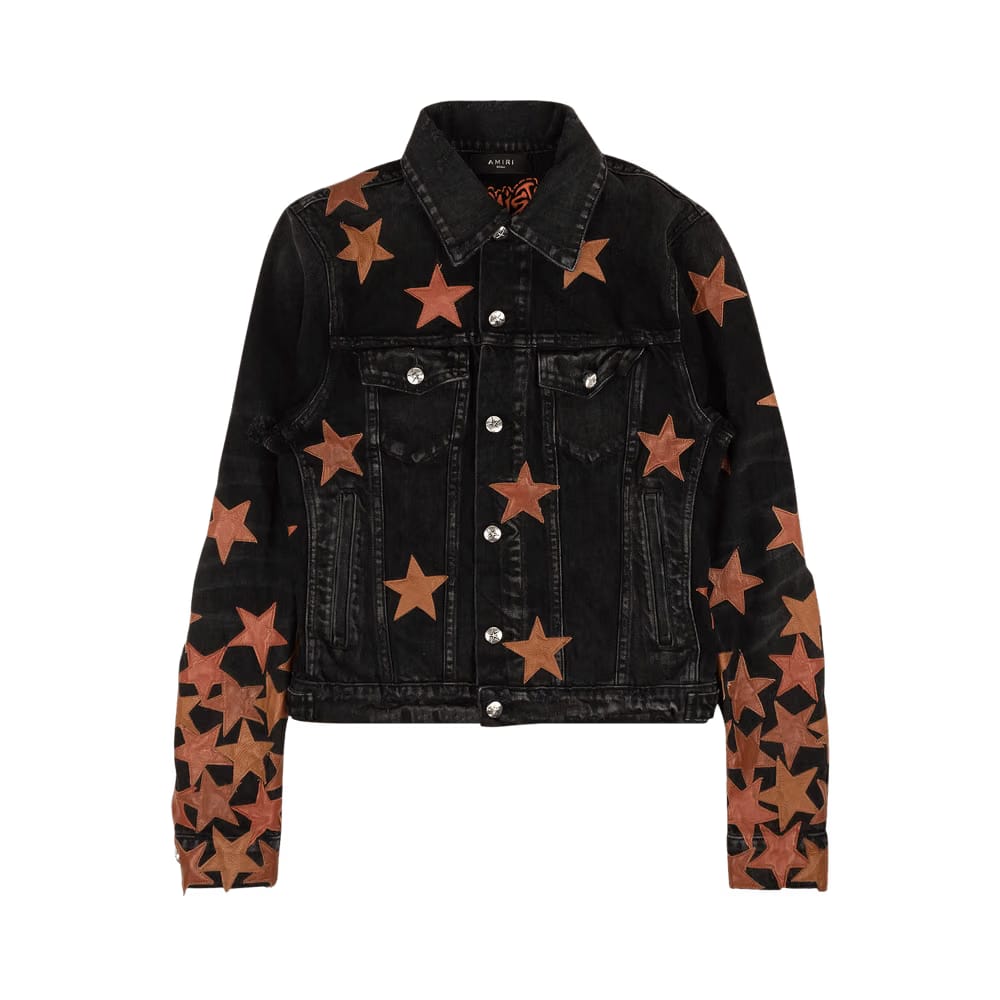 Amiri Chemist Denim Trucker Jacket Black/Orange