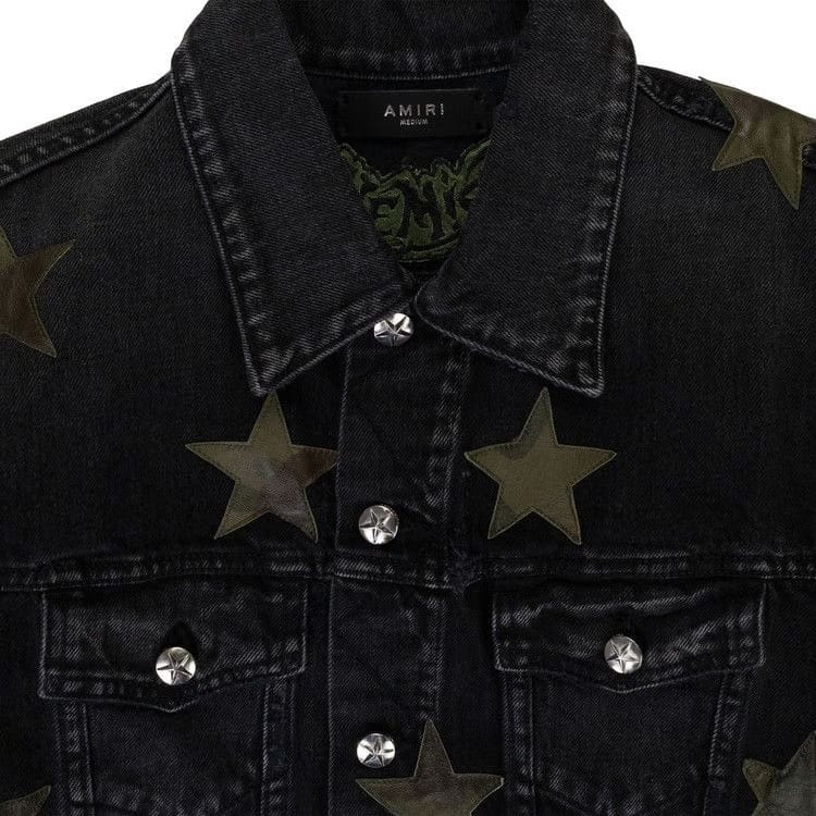 Amiri Chemist Trucker Denim Jackets Aged Black
