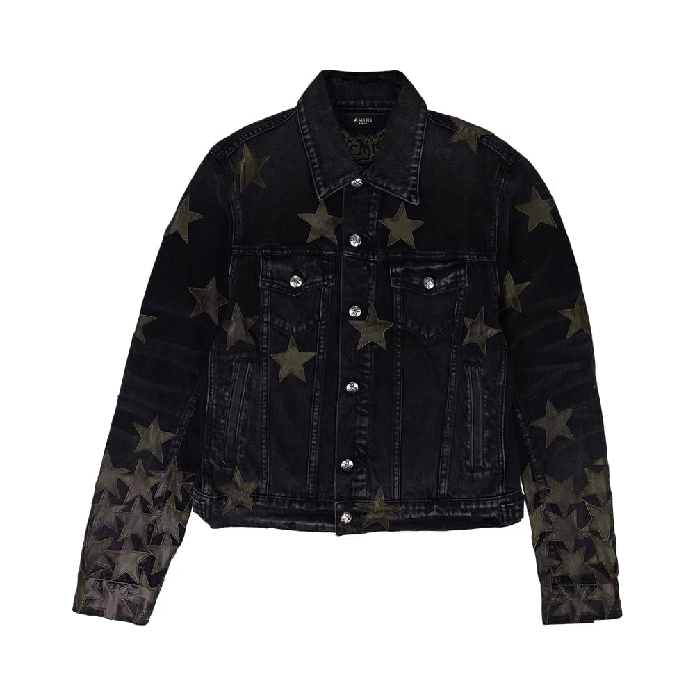Amiri Chemist Trucker Denim Jackets Aged Black
