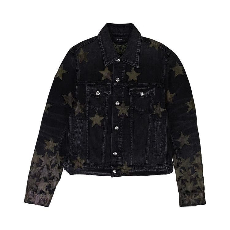 Amiri Chemist Trucker Denim Jackets Aged Black