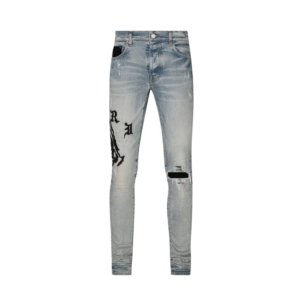 Amiri x Wes Lang Reaper Logo Jean Clay Indigo