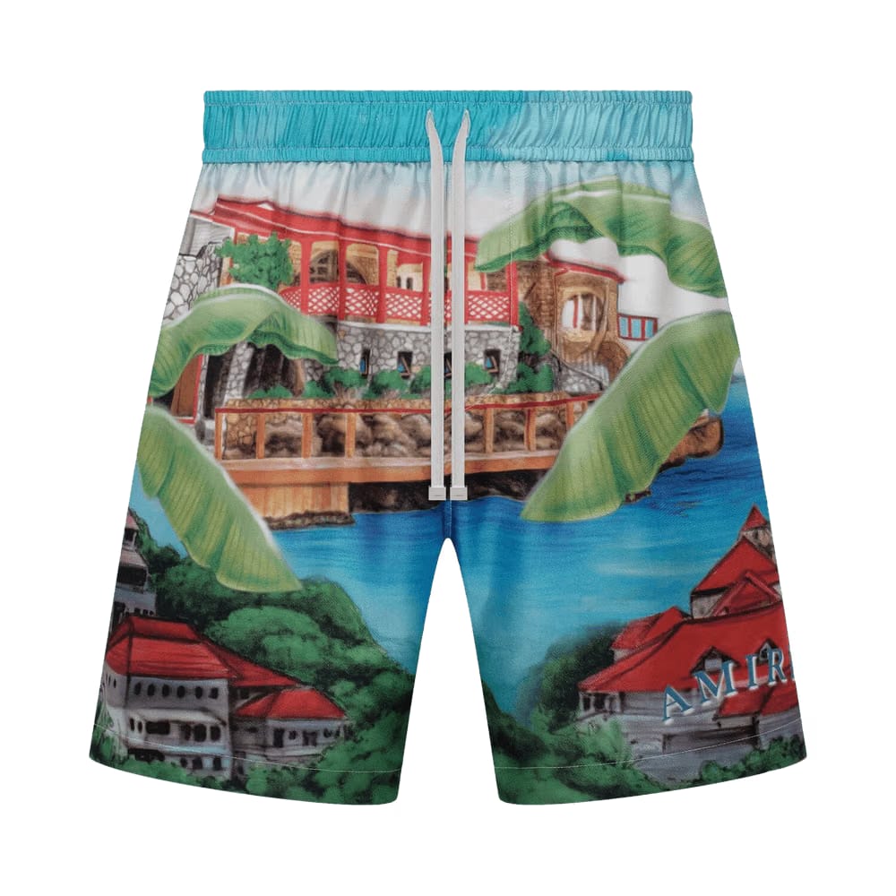 Amiri Eden Rock Silk Shorts Multicolor