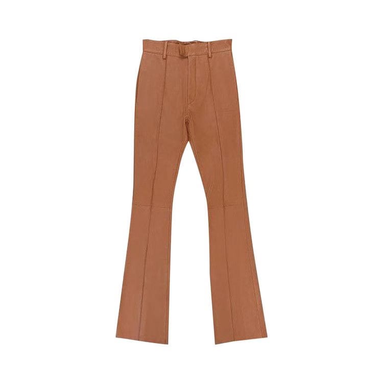Amiri Flare Leather Pants Brown