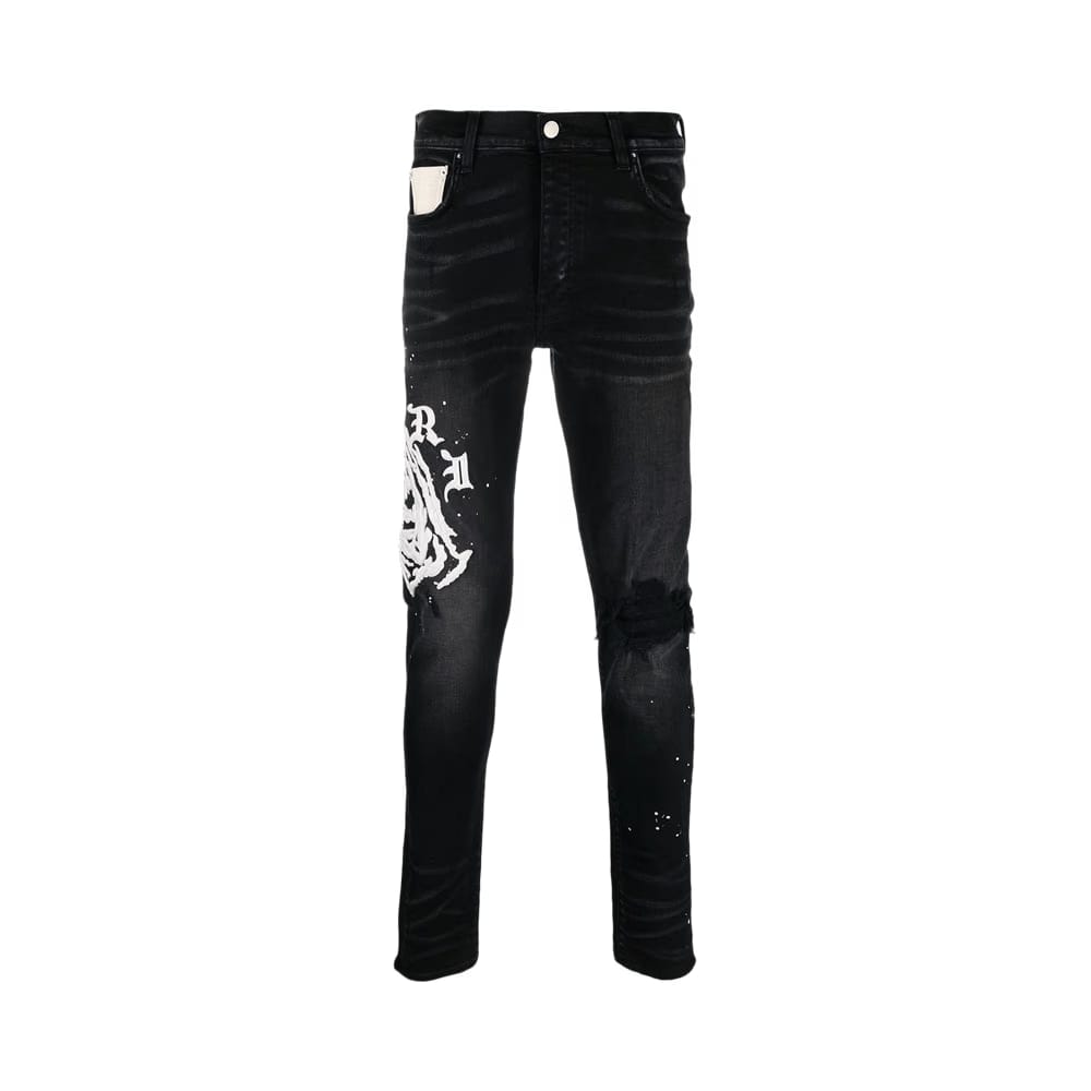 Amiri x Wes Lang Reaper Logo Jean Aged Black
