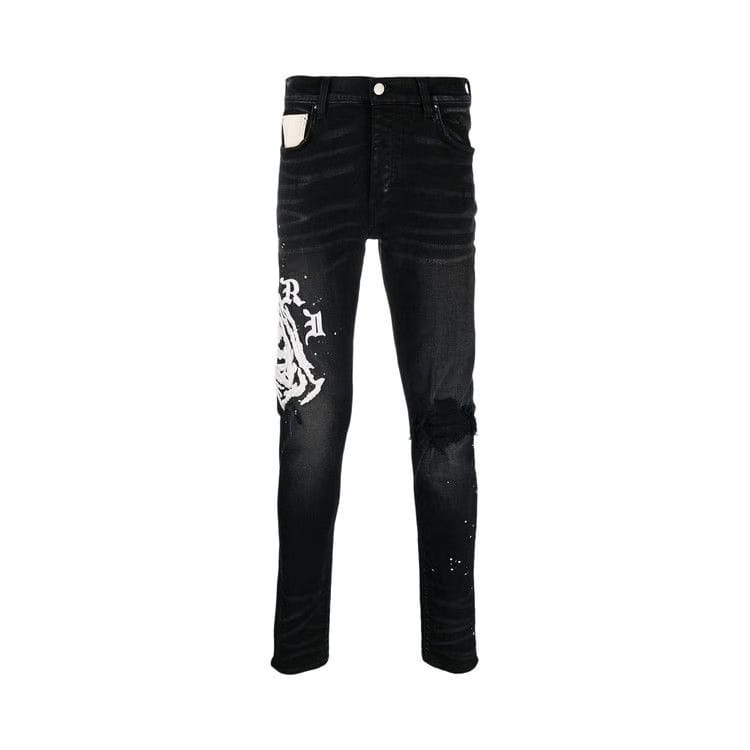 Amiri x Wes Lang Reaper Logo Jean Aged Black