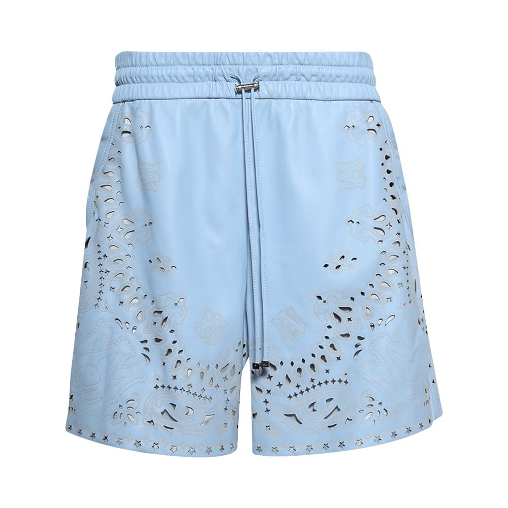 Amiri Bandana Laser Shorts Cerulean