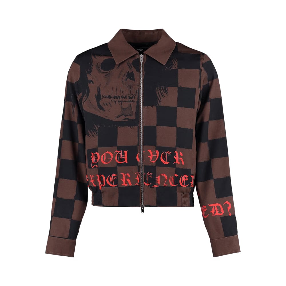 Amiri x Wes Lang Skull Zip Shirt Brown