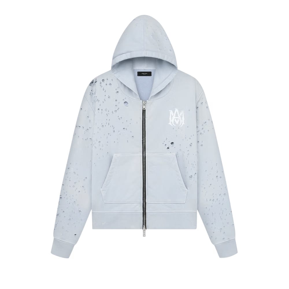 Amiri Washed MA Shotgun Hoodie Grey Dawn