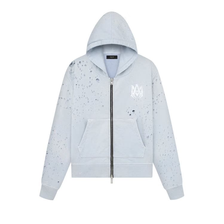 Amiri Washed MA Shotgun Hoodie Grey Dawn