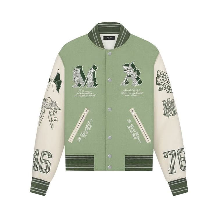 Amiri MA Angel Varsity Jacket Mineral Green