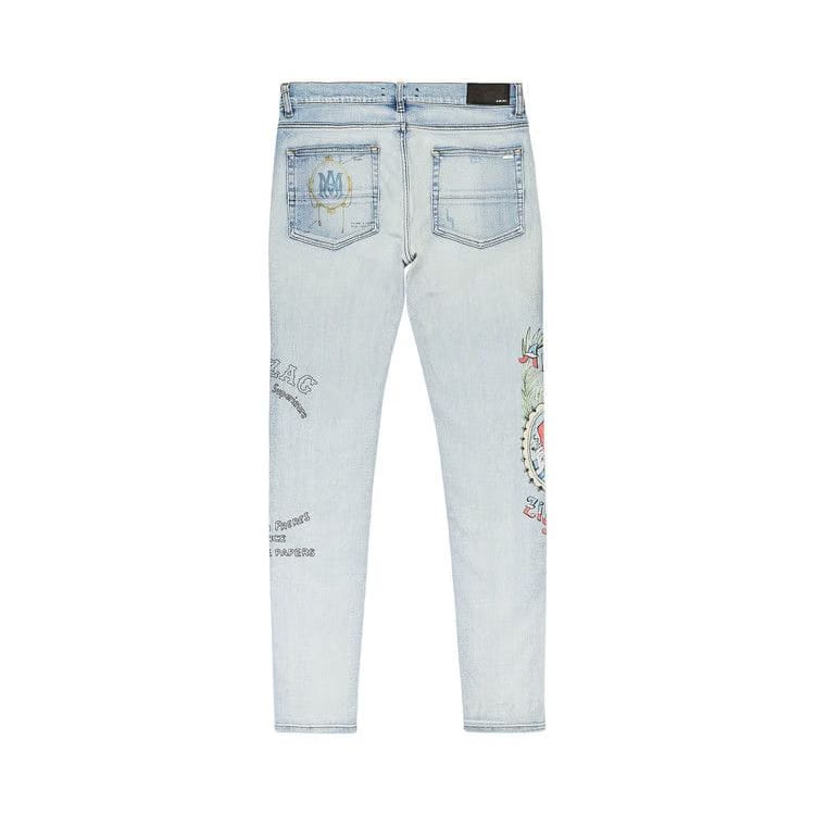 Amiri Zig Zag Skinny Jeans Light Indigo