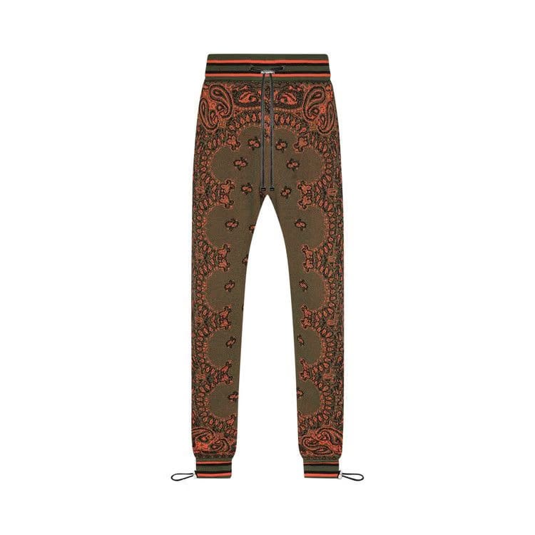 Amiri Bandana Baskeyball Sweatpants Green/Orange