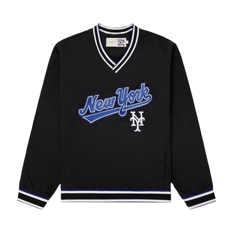 Aimé Leon Dore x New York Mets Nylon V-Neck Pullover Jet Black