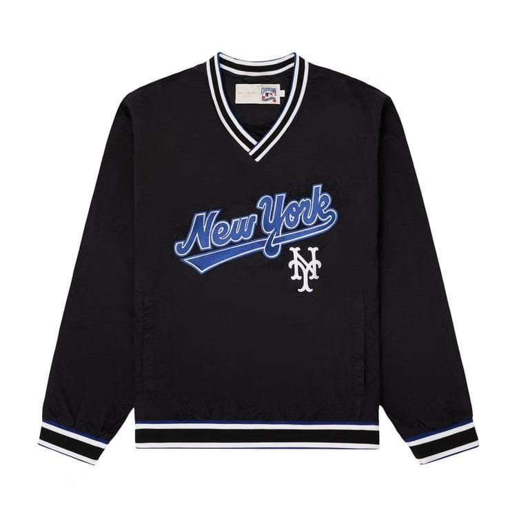 Aimé Leon Dore x New York Mets Nylon V-Neck Pullover Jet Black