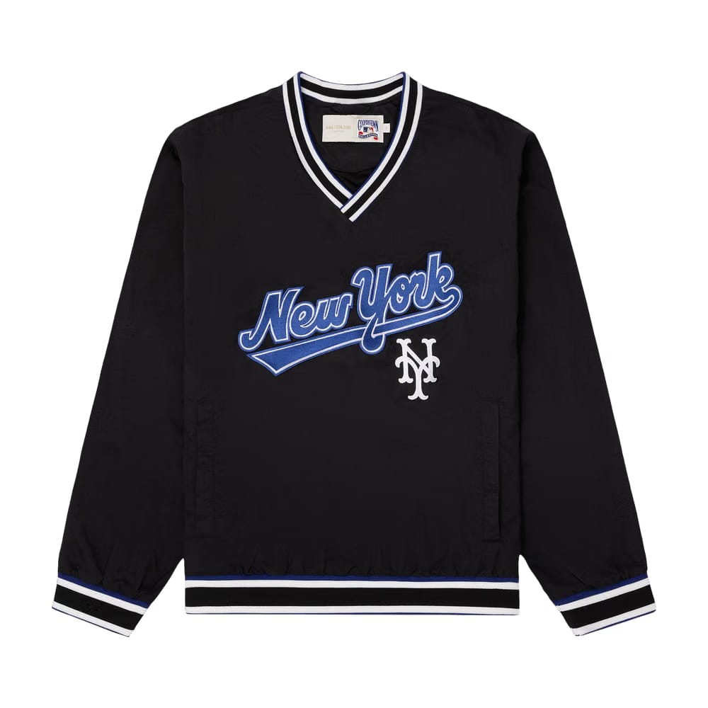 Aimé Leon Dore x New York Mets Nylon V-Neck Pullover Jet Black