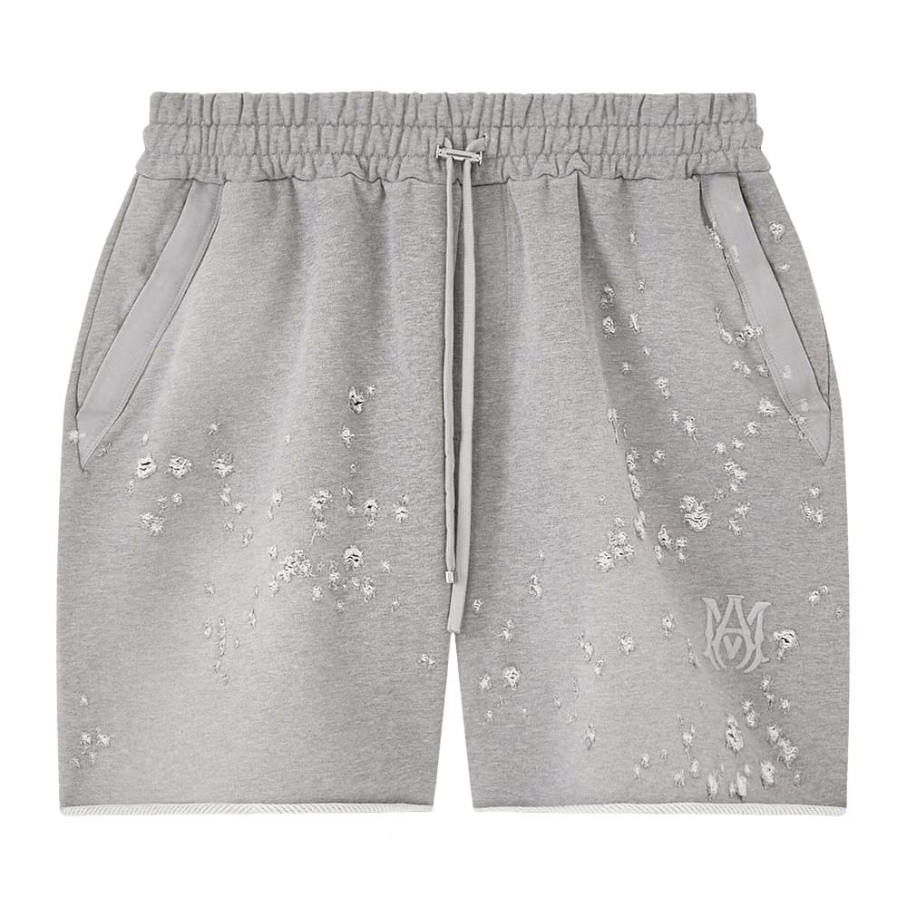 Amiri MA Shotgun Embroidered Shorts Grey