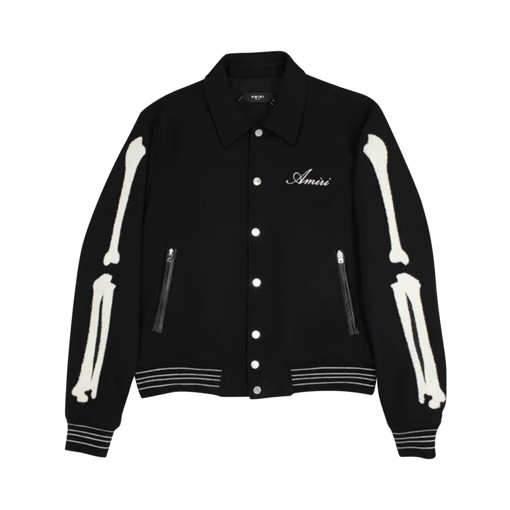 Amiri Bones Varsity Jacket Black