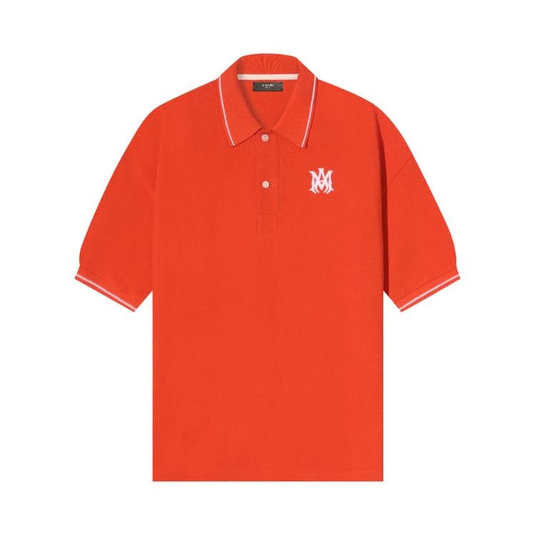 Amiri Solid Shorts-Sleeve Polo Orange